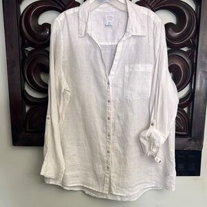 SIGRID Olsen White Linen Top